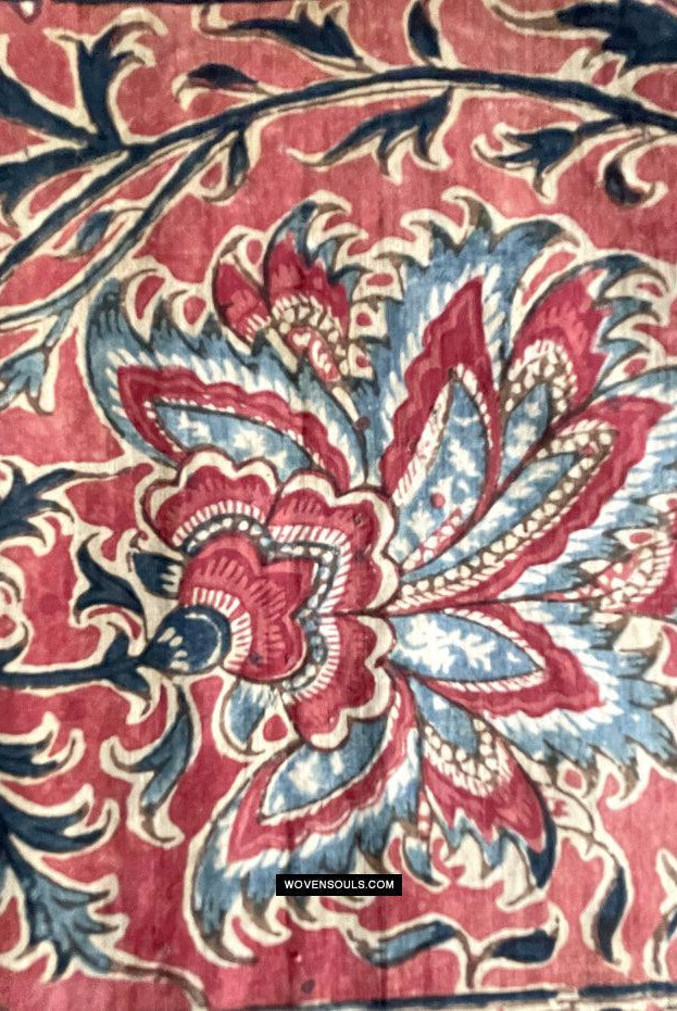 1812 Antiker Palampore Kalamkari – signiert – WOVENSOULS Antike Vintage-Kunst-Inneneinrichtung