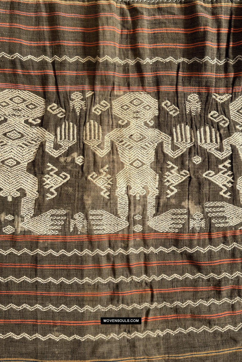 1816 Hervorragender alter zeremonieller gewebter Sumba-Sarong
