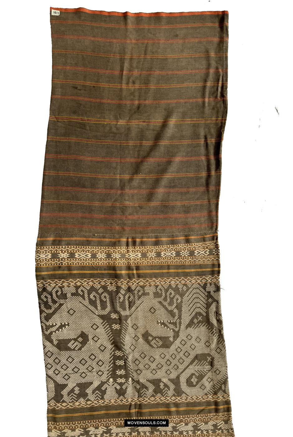 1817 Hervorragender alter zeremonieller gewebter Sumba-Sarong