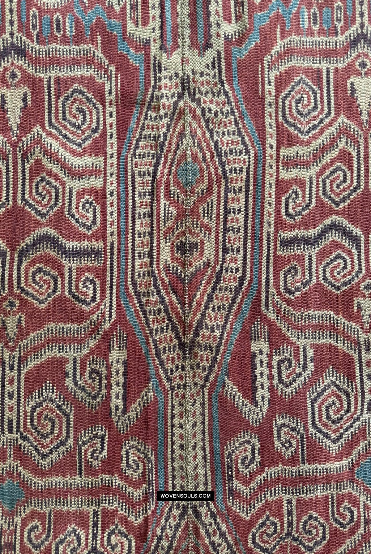 1830 Antique Iban Ceremonial Ikat - Crocodiles & Monkeys