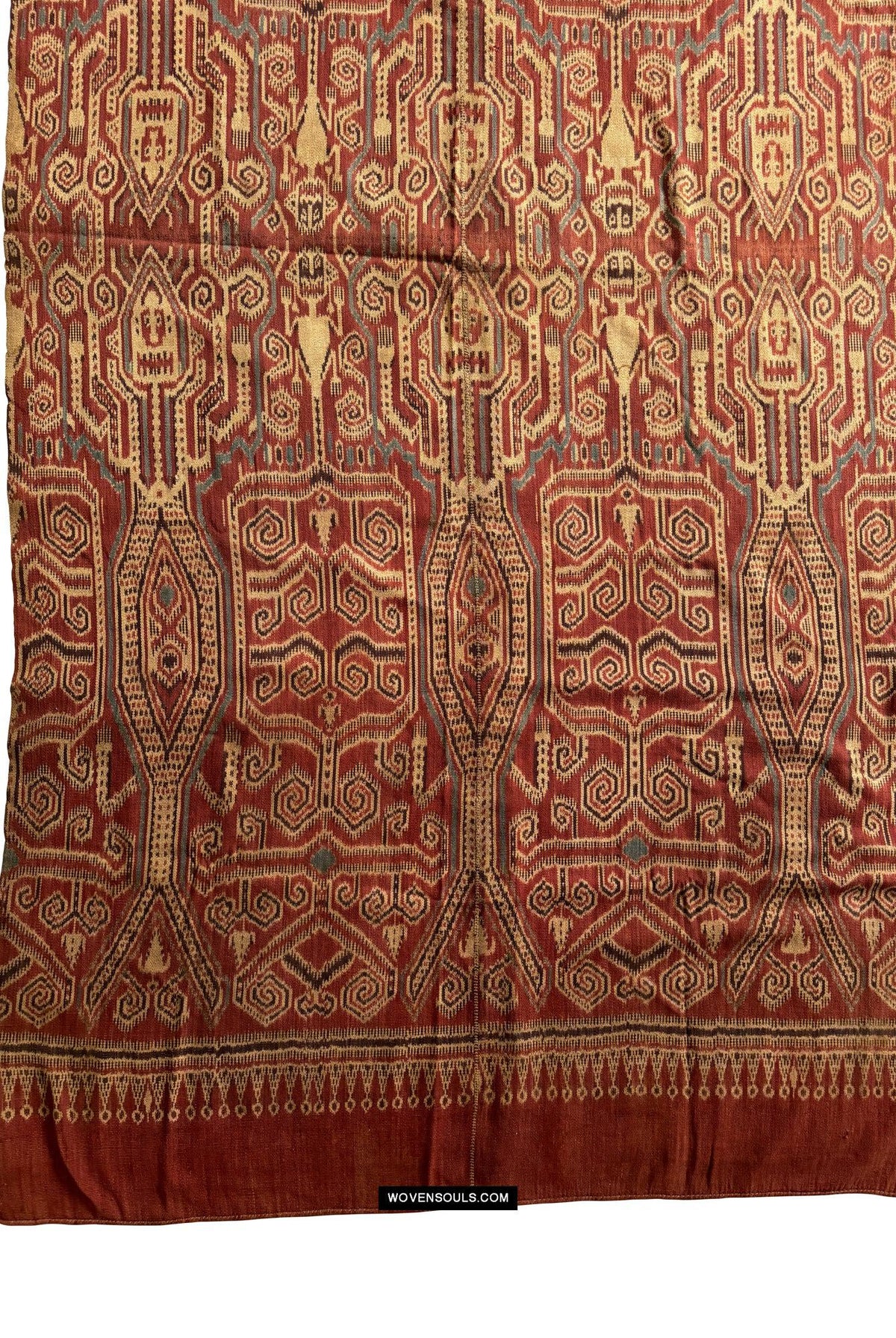 1830 Antique Iban Ceremonial Ikat - Crocodiles & Monkeys
