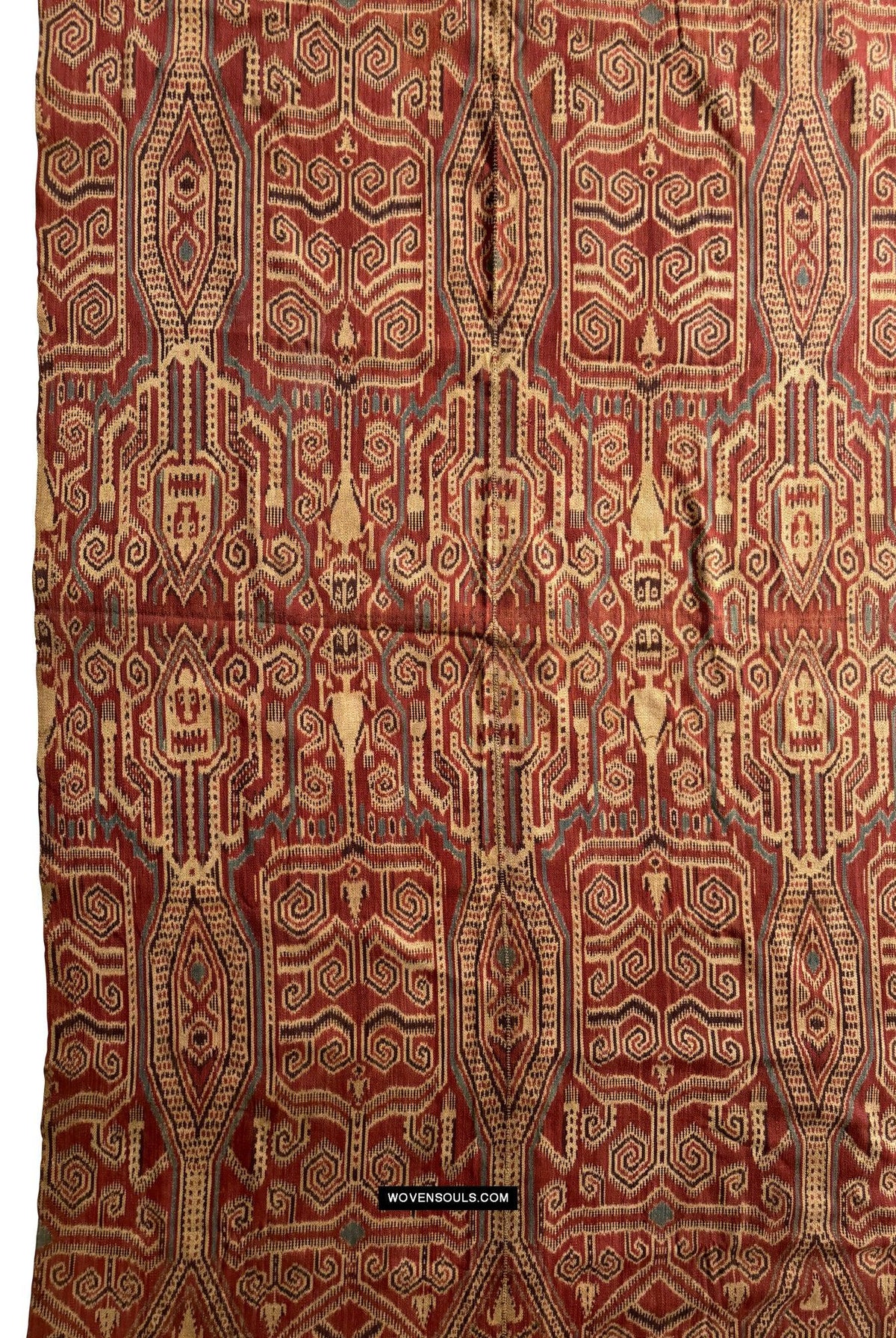 1830 Antique Iban Ceremonial Ikat - Crocodiles & Monkeys