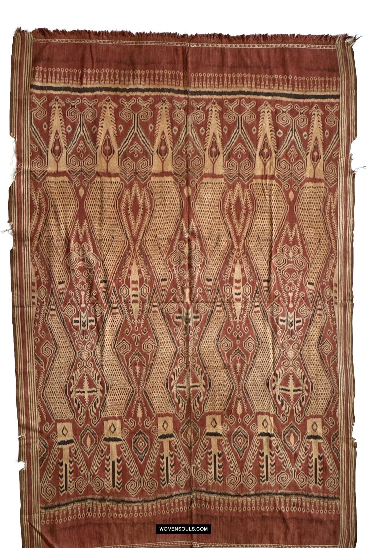 1831 Antique Iban Ceremonial Ikat - Serpent Buah Penyandih Ngelai