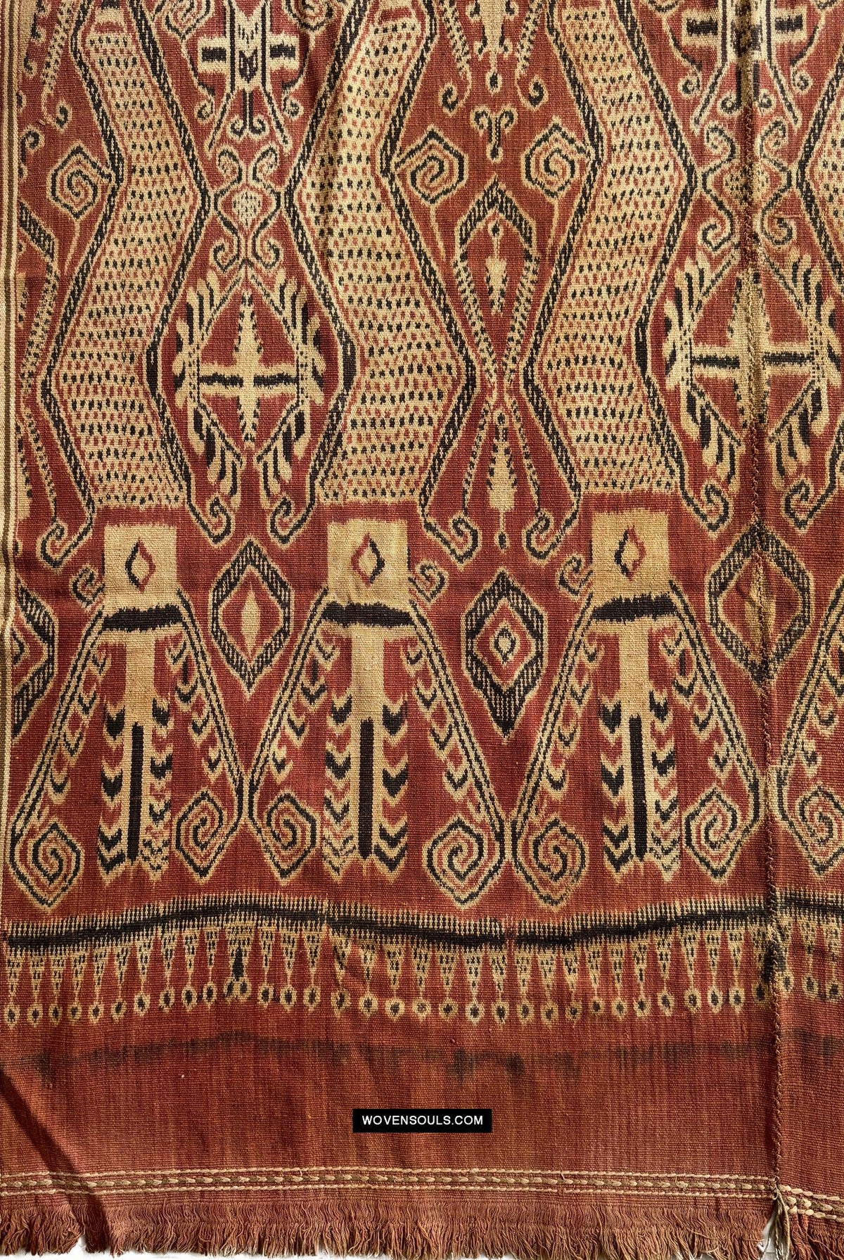 1831 Antique Iban Ceremonial Ikat - Serpent Buah Penyandih Ngelai