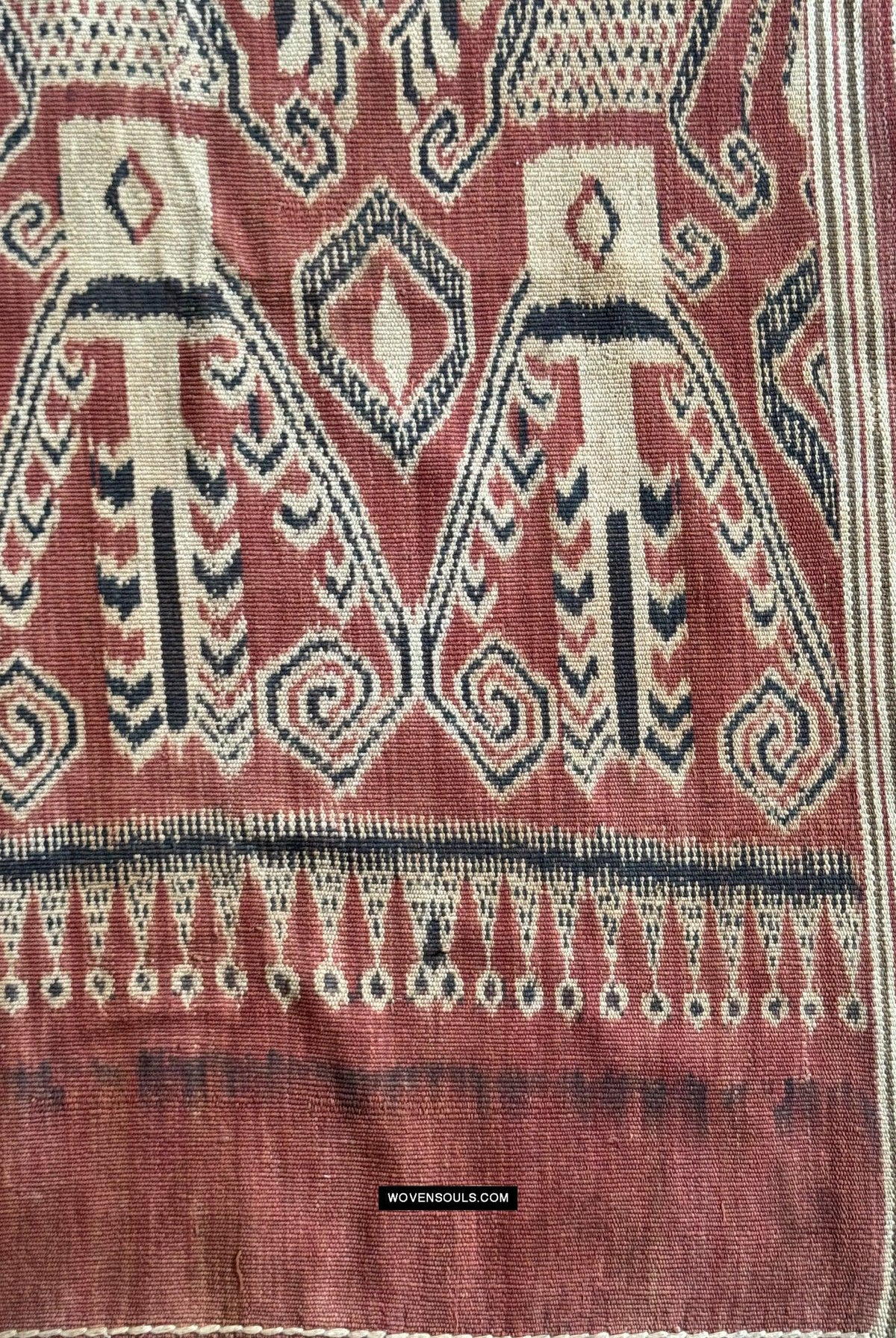 1831 Antique Iban Ceremonial Ikat - Serpent Buah Penyandih Ngelai