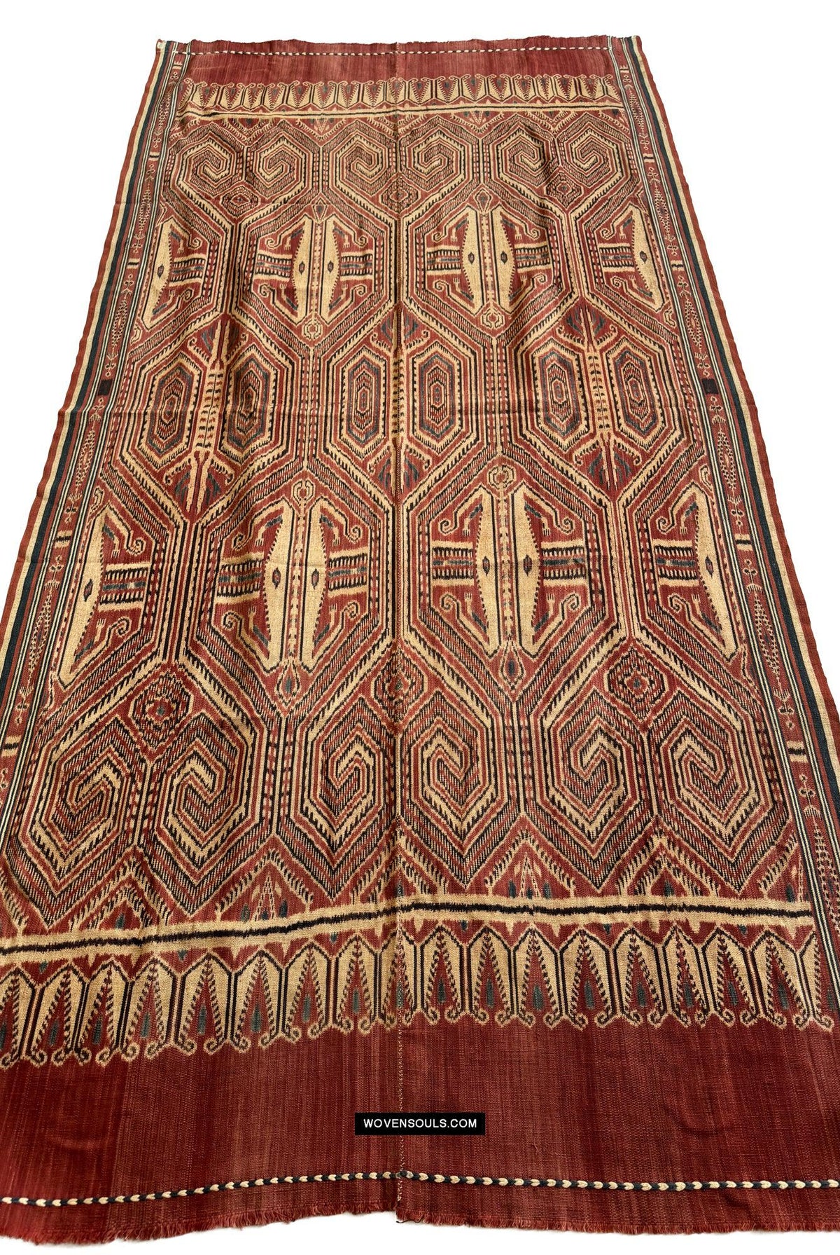 1833 Antique Iban Ceremonial Ikat - Hawk Pattern