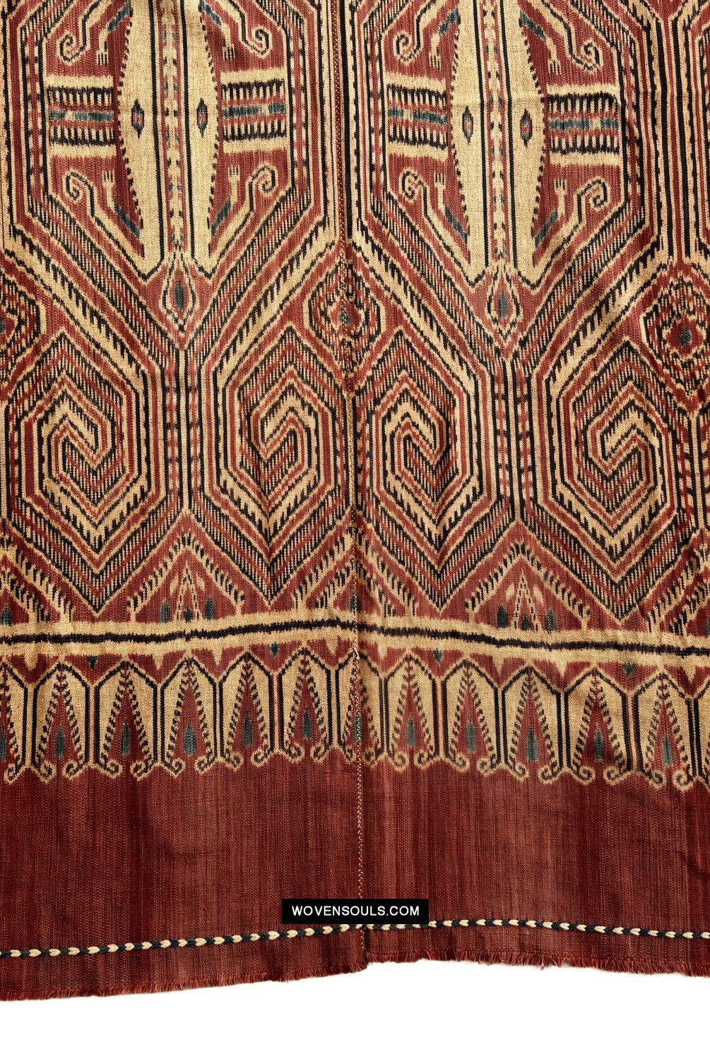 1833 Antique Iban Ceremonial Ikat - Hawk Pattern