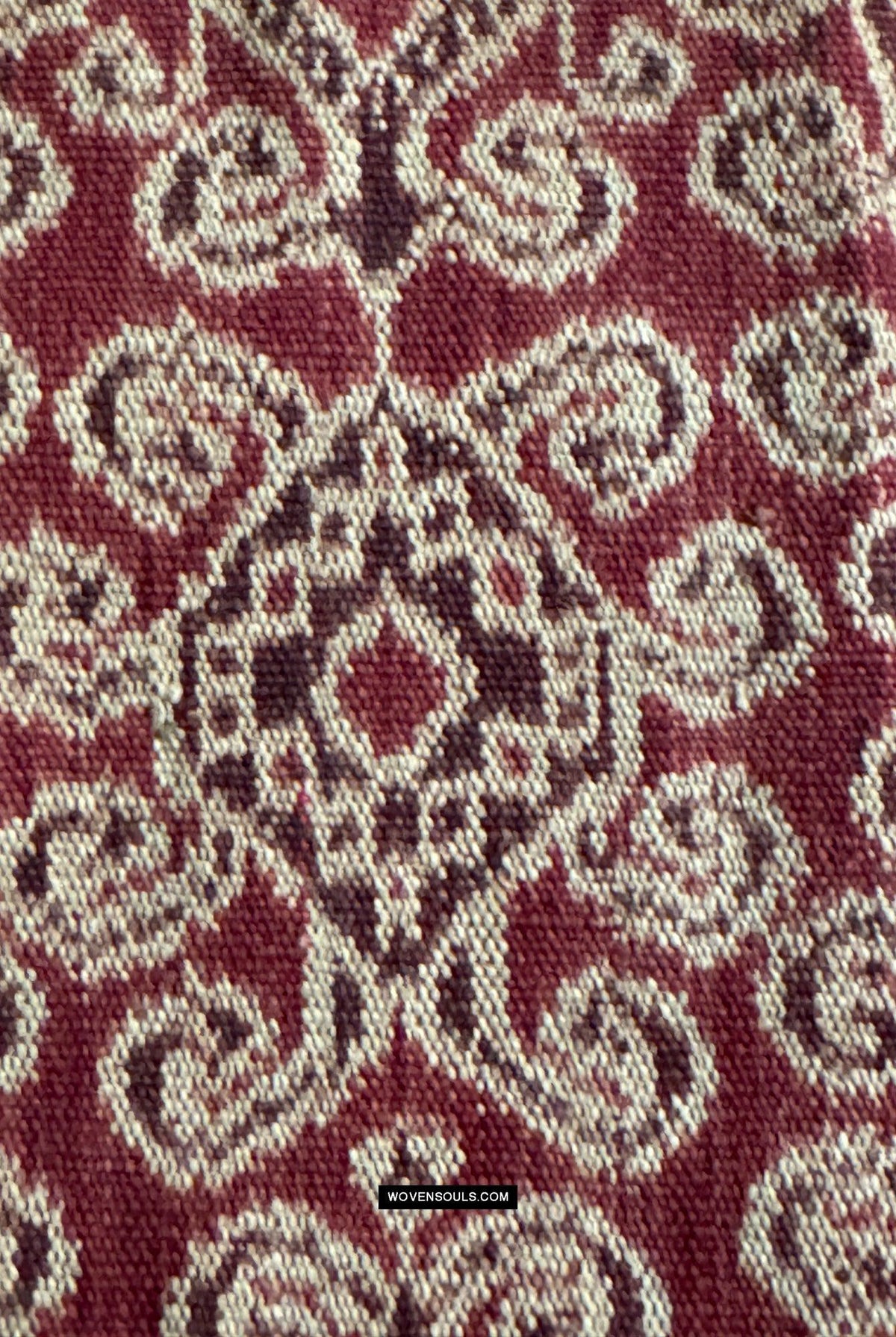1834 Antique Iban Ceremonial Ikat - Superb Vine Pattern + Rings