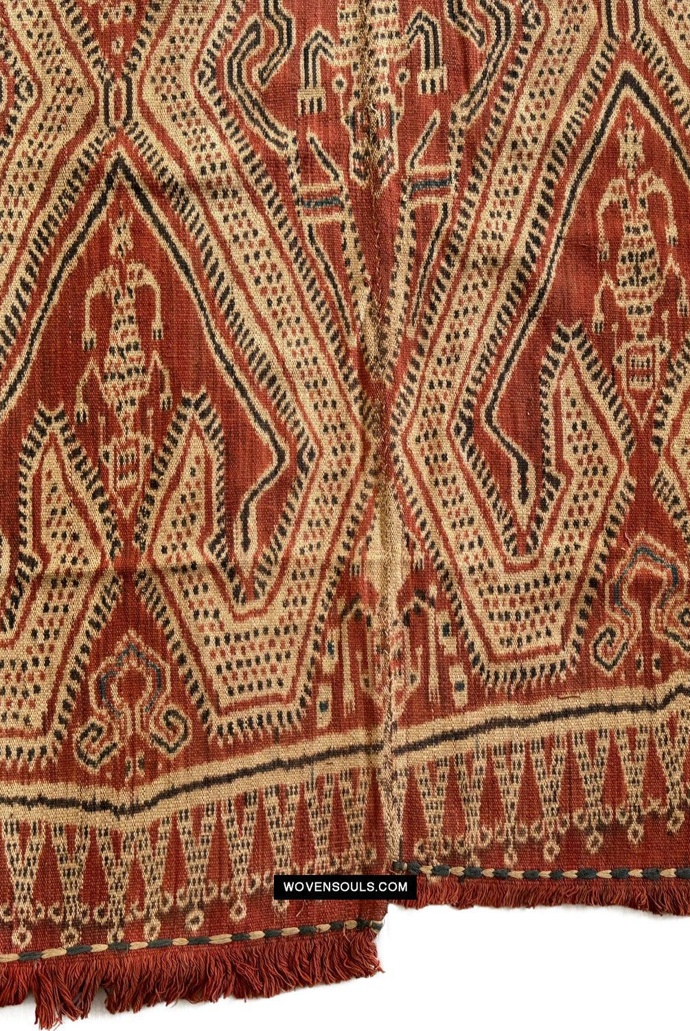 1837 Antique Iban Ceremonial Ikat - Serpent