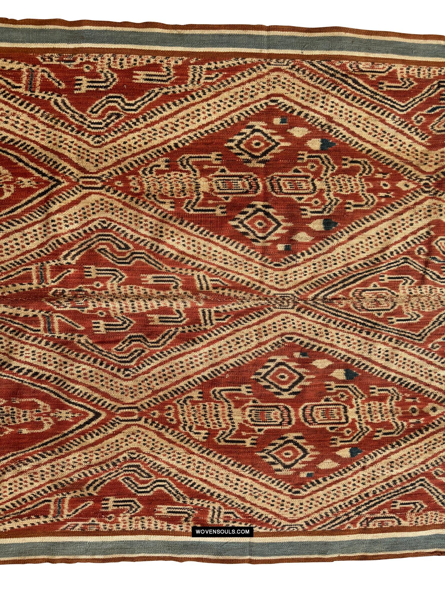 1837 Antique Iban Ceremonial Ikat - Serpent