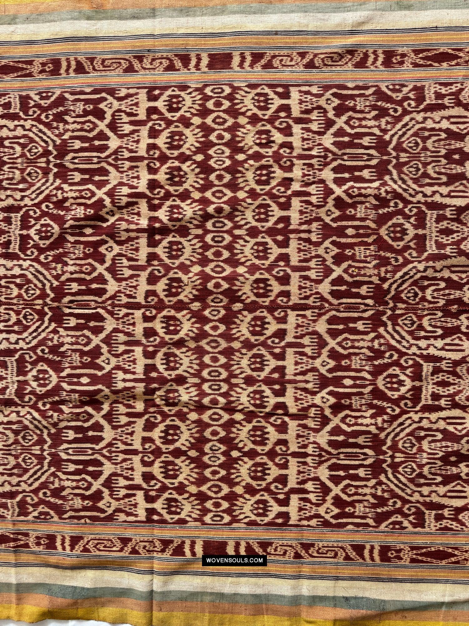 1838 Antique Iban Ceremonial Ikat - Anthropomorphic