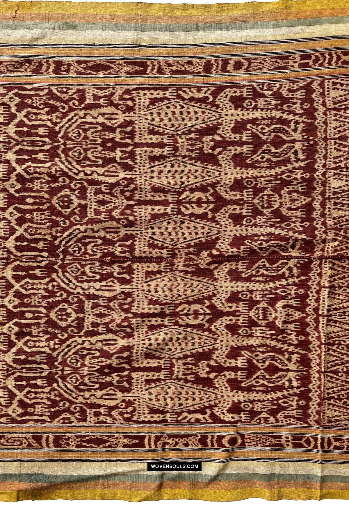 1838 Antique Iban Ceremonial Ikat - Anthropomorphic