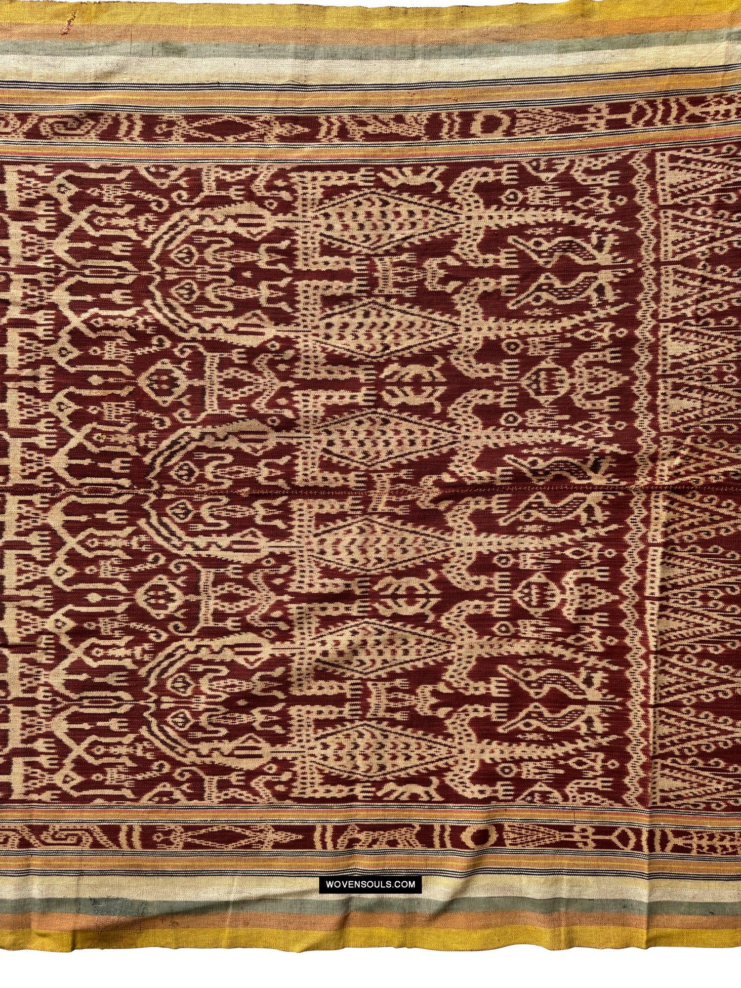 1838 Antique Iban Ceremonial Ikat - Anthropomorphic