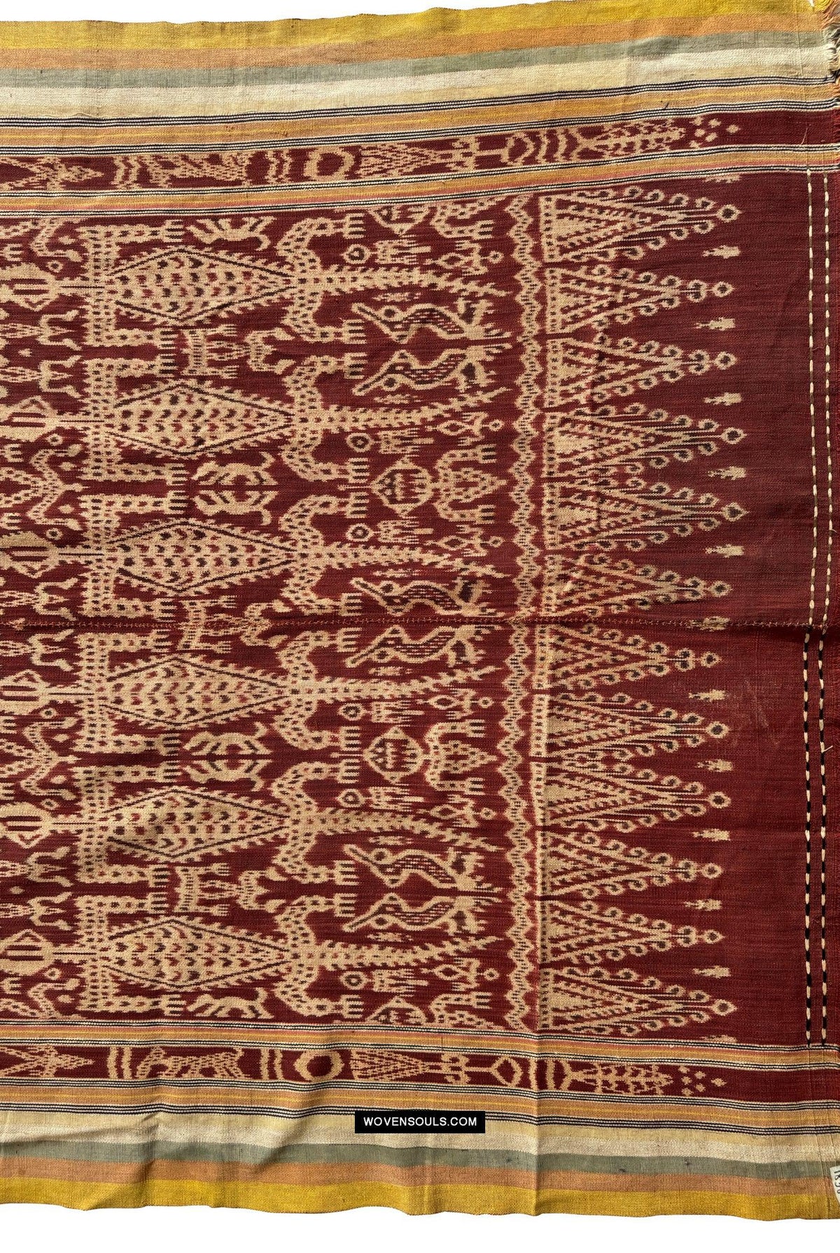 1838 Antique Iban Ceremonial Ikat - Anthropomorphic