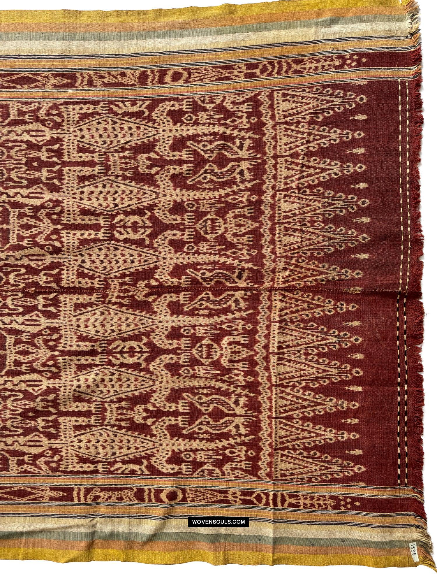 1838 Antique Iban Ceremonial Ikat - Anthropomorphic
