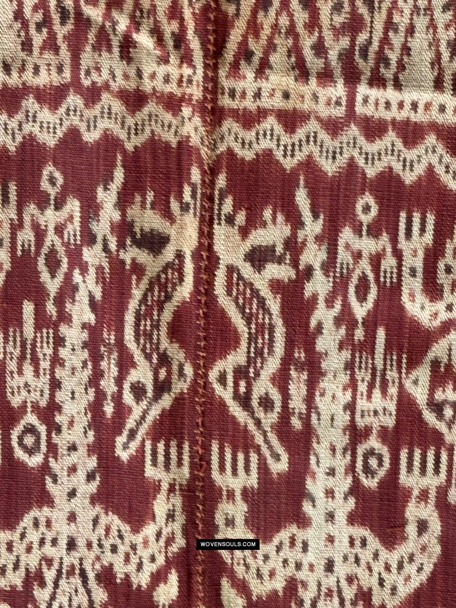 1838 Antique Iban Ceremonial Ikat - Anthropomorphic