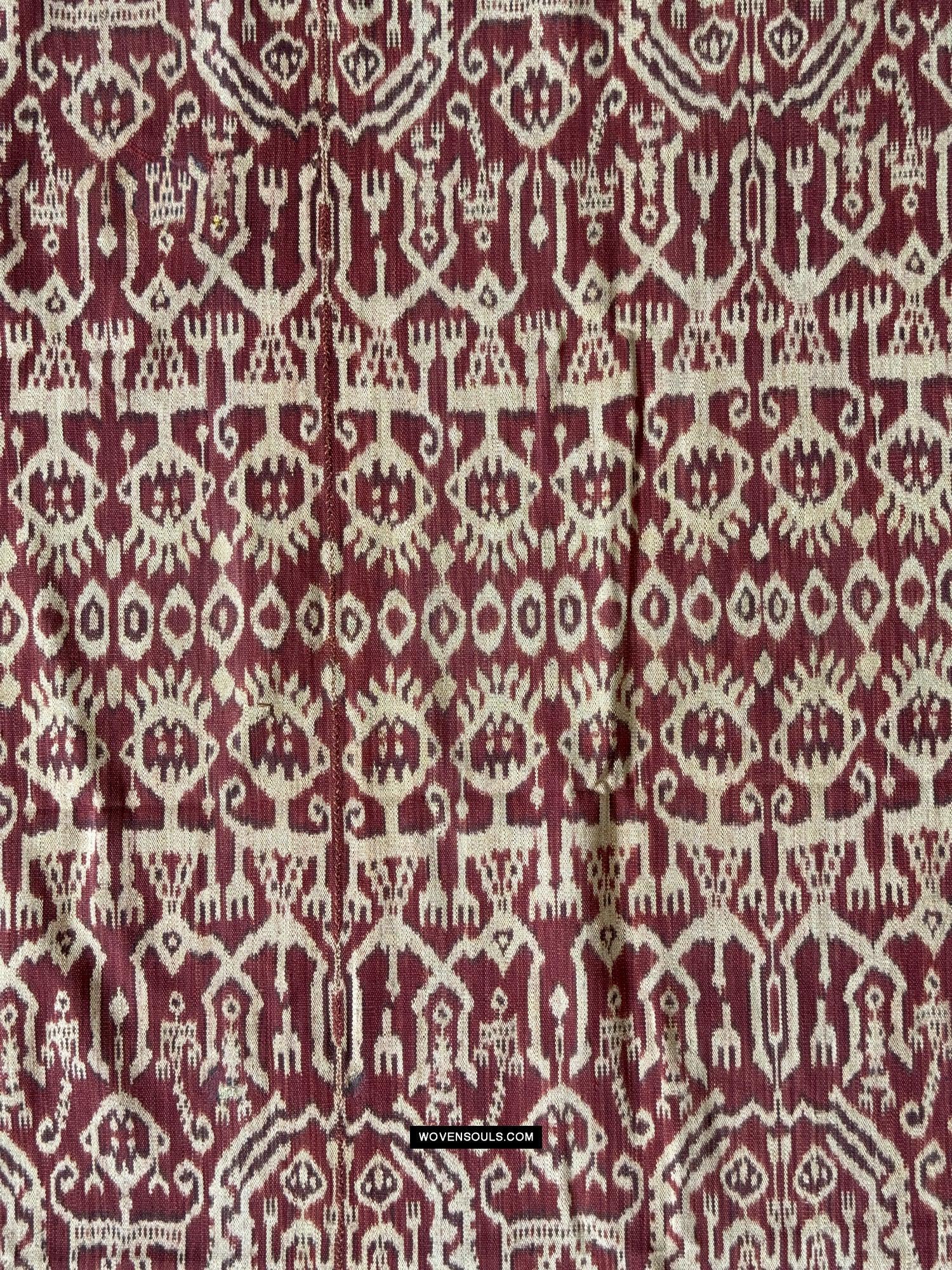 1838 Antique Iban Ceremonial Ikat - Anthropomorphic