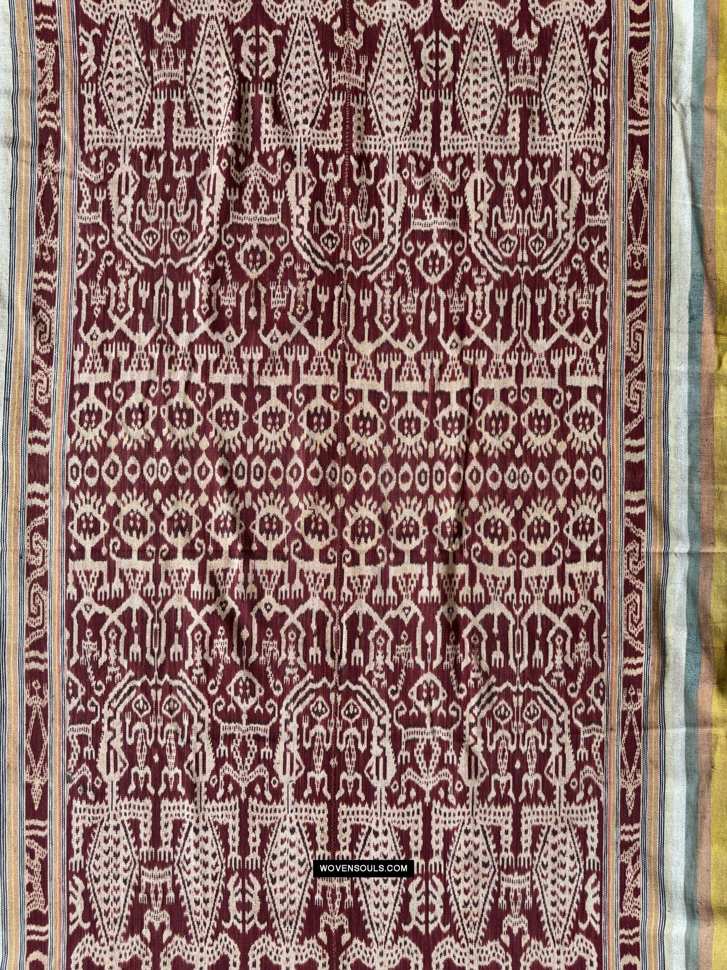 1838 Antique Iban Ceremonial Ikat - Anthropomorphic
