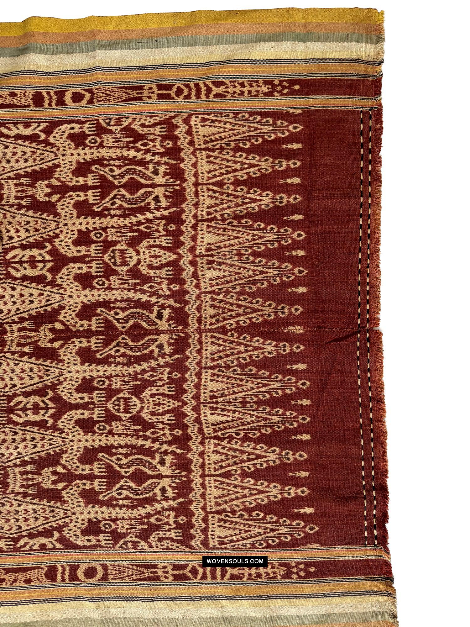 1838 Antique Iban Ceremonial Ikat - Anthropomorphic