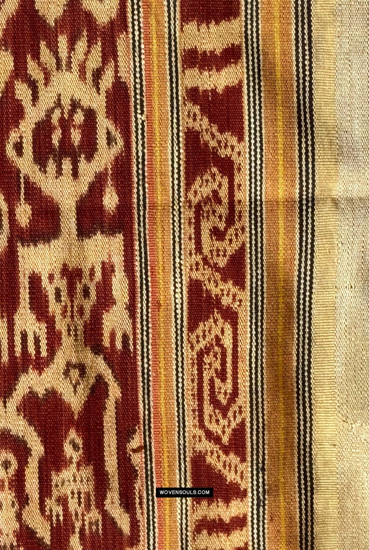 1838 Antique Iban Ceremonial Ikat - Anthropomorphic