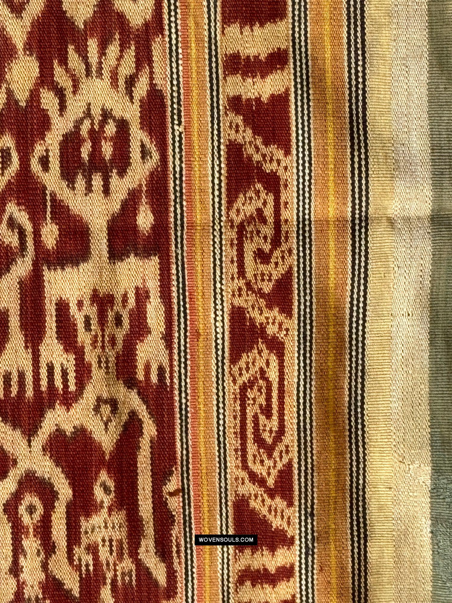1838 Antique Iban Ceremonial Ikat - Anthropomorphic