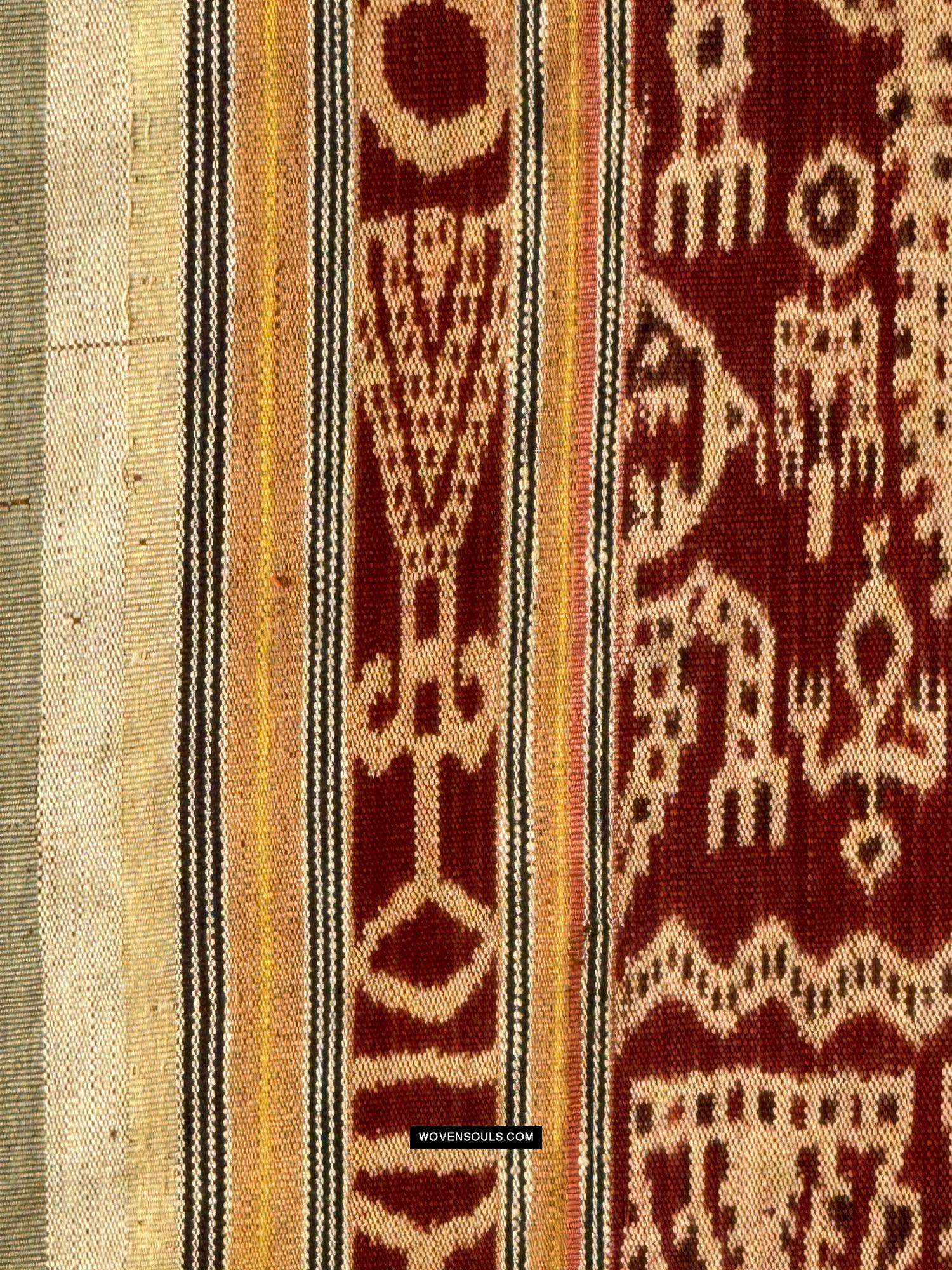 1838 Antique Iban Ceremonial Ikat - Anthropomorphic