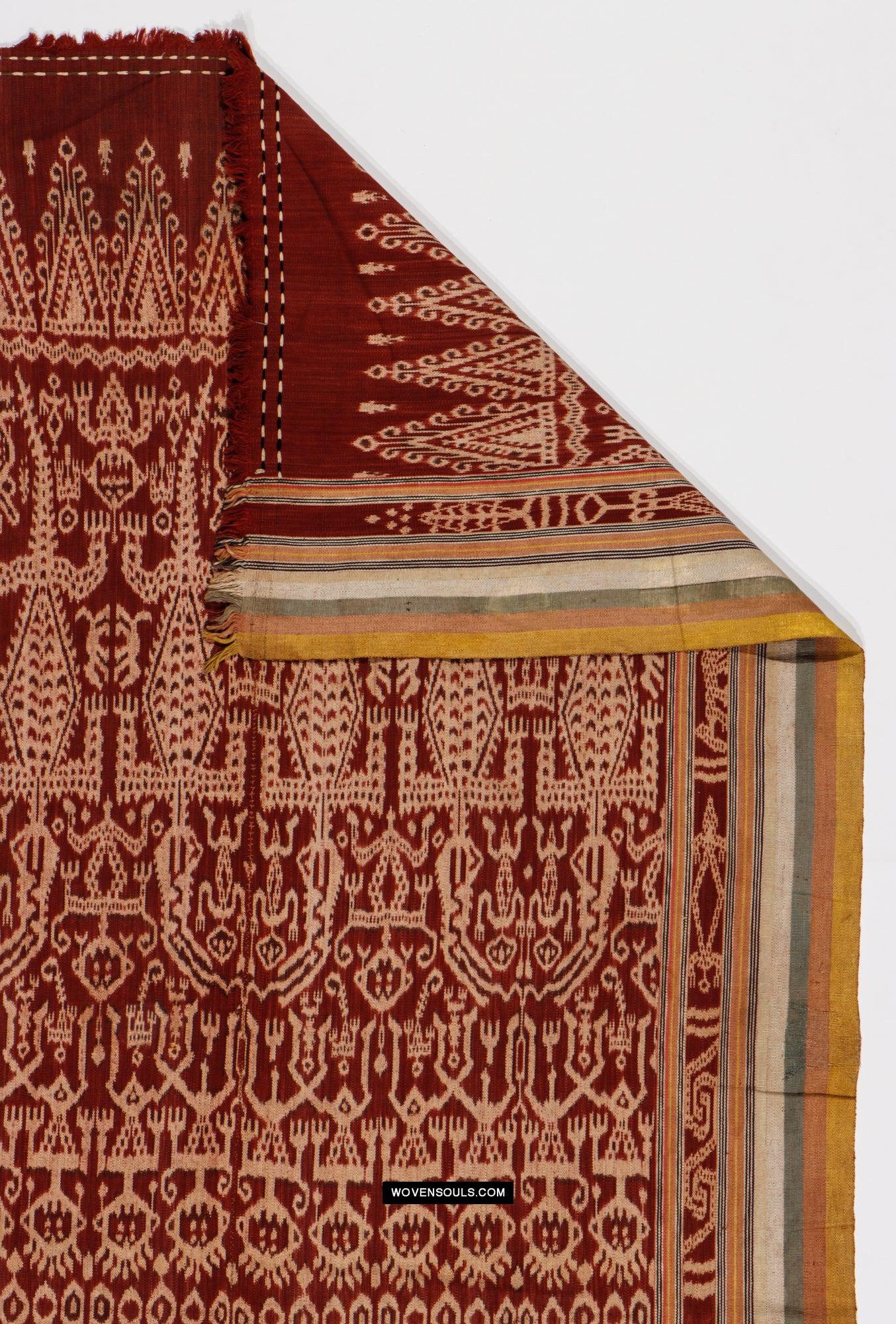 1838 Antique Iban Ceremonial Ikat - Anthropomorphic