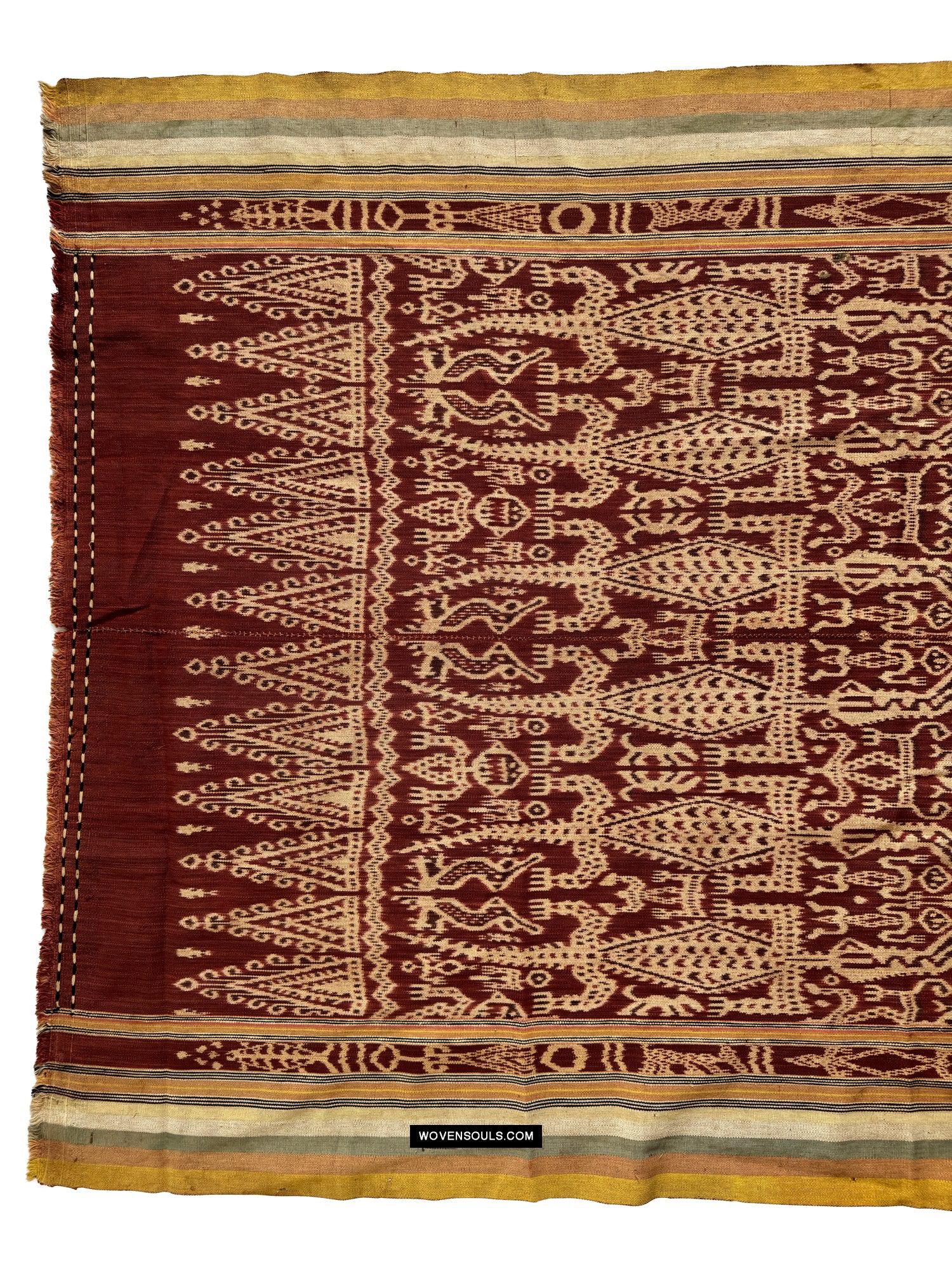 1838 Antique Iban Ceremonial Ikat - Anthropomorphic