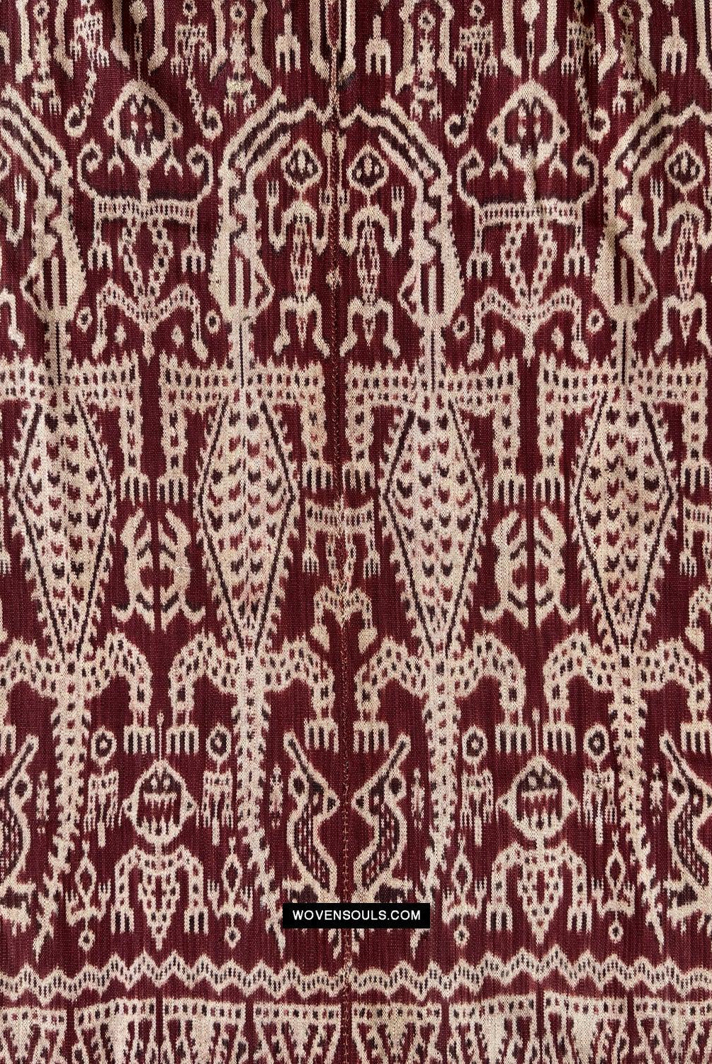1838 Antique Iban Ceremonial Ikat - Anthropomorphic