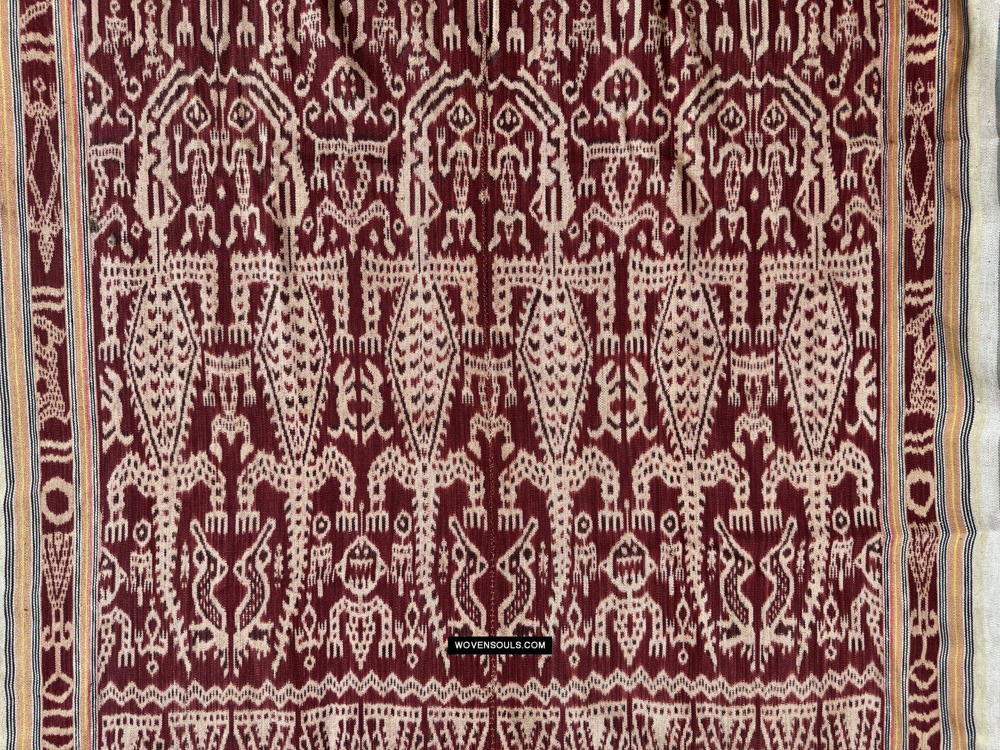 1838 Antique Iban Ceremonial Ikat - Anthropomorphic