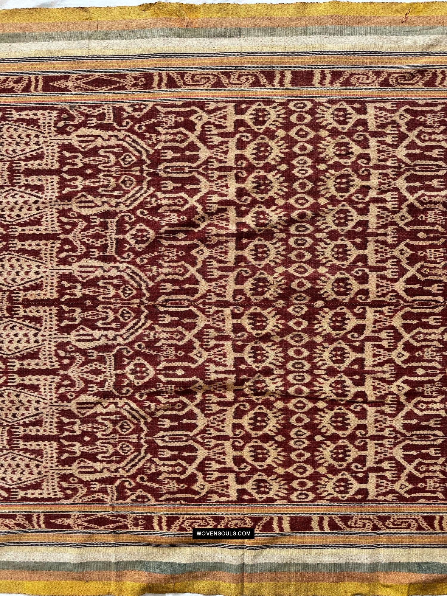 1838 Antique Iban Ceremonial Ikat - Anthropomorphic