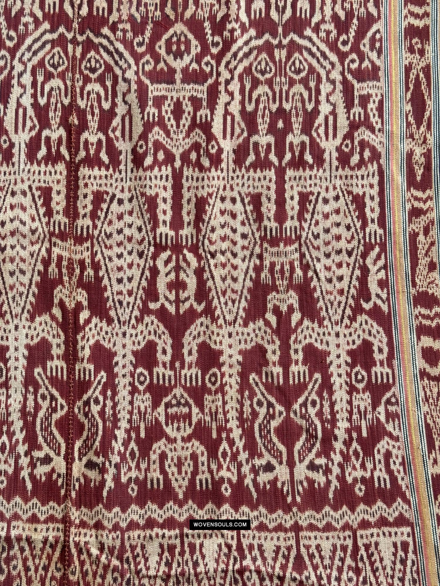1838 Antique Iban Ceremonial Ikat - Anthropomorphic