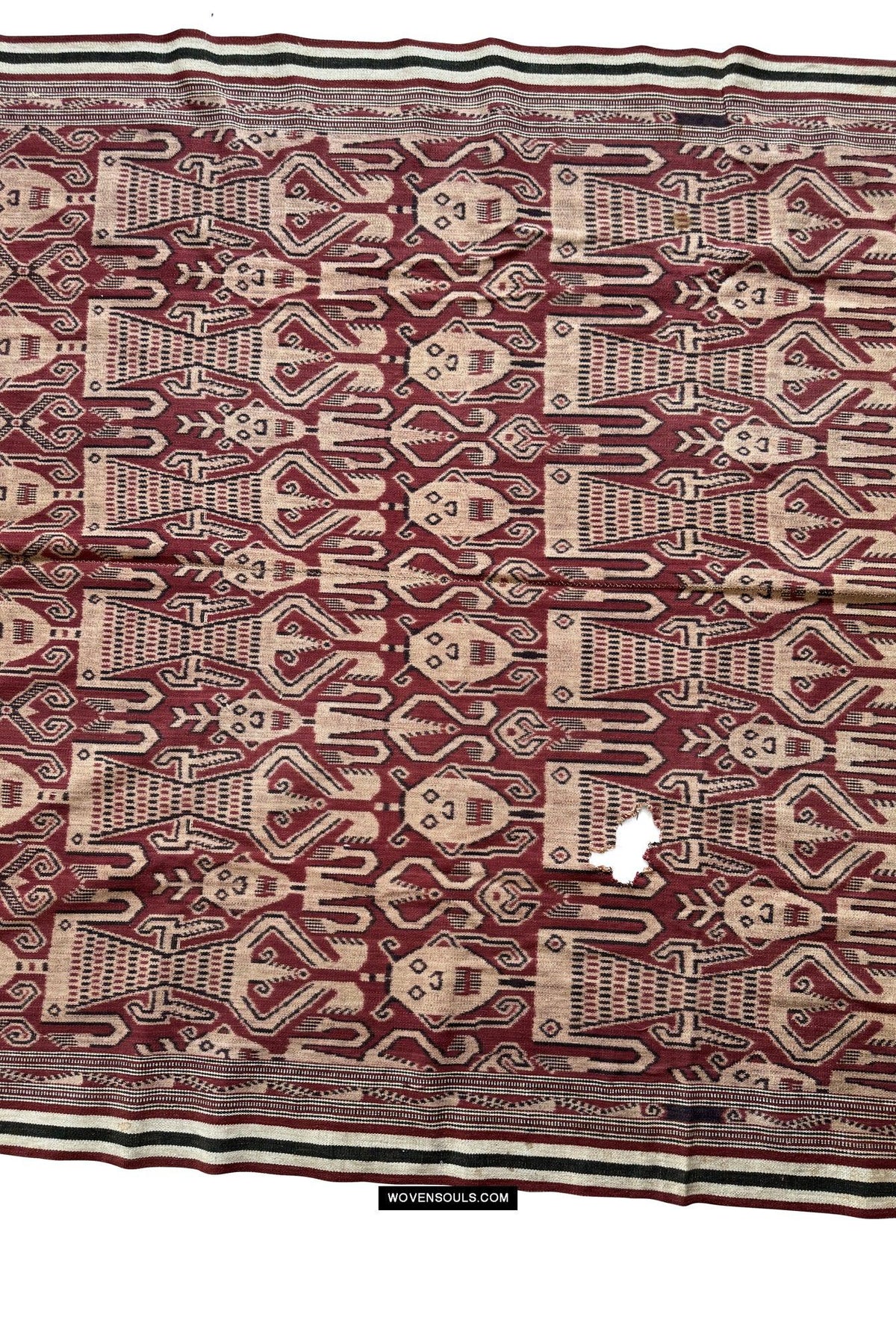 1839 Antique Iban Ceremonial Ikat - Anthropomorphs / Engkaramba