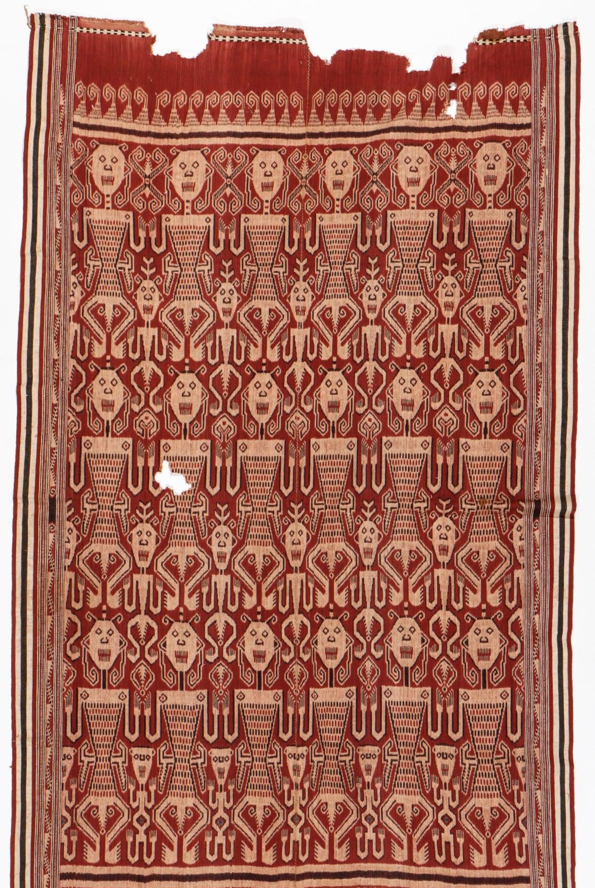 1839 Antique Iban Ceremonial Ikat - Anthropomorphs / Engkaramba