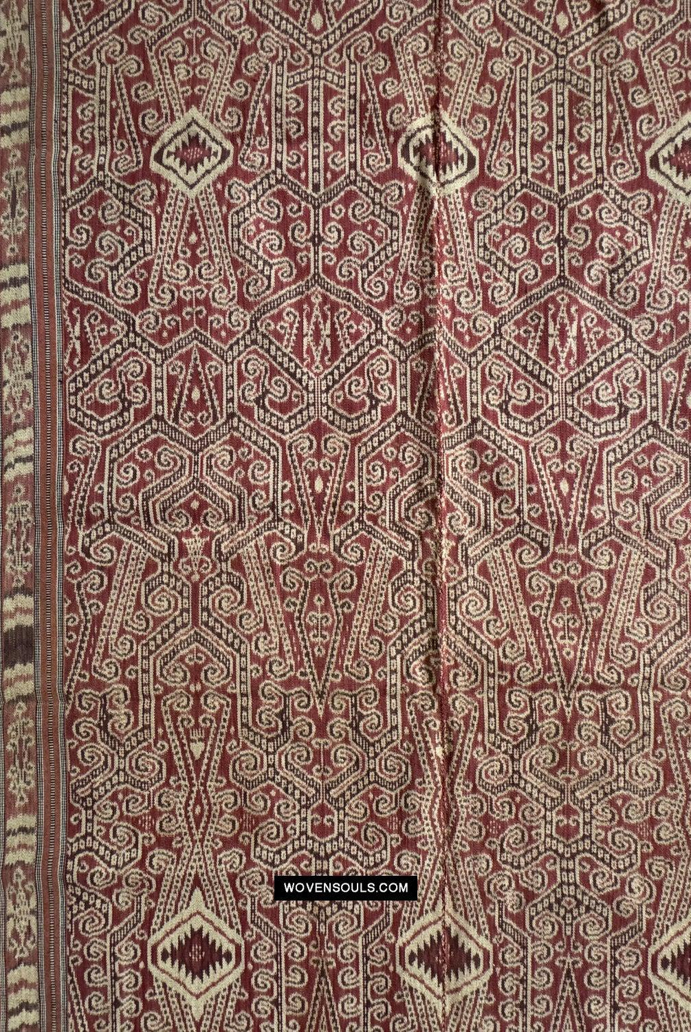 1840 Antique Iban Ceremonial Ikat - Vines & Trophy? pattern