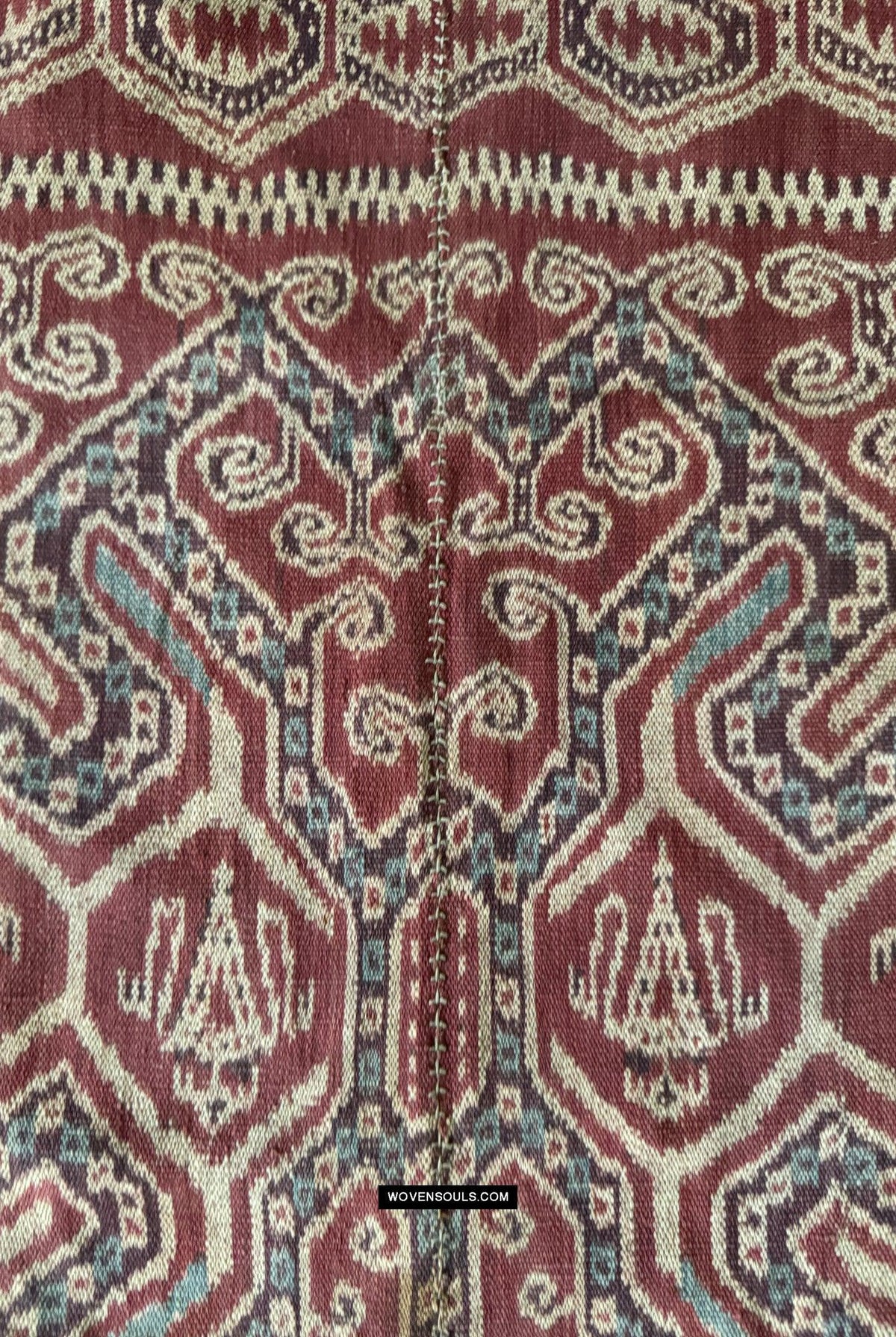 1841 Antique Iban Ceremonial Ikat / Blue / Trophy Skulls