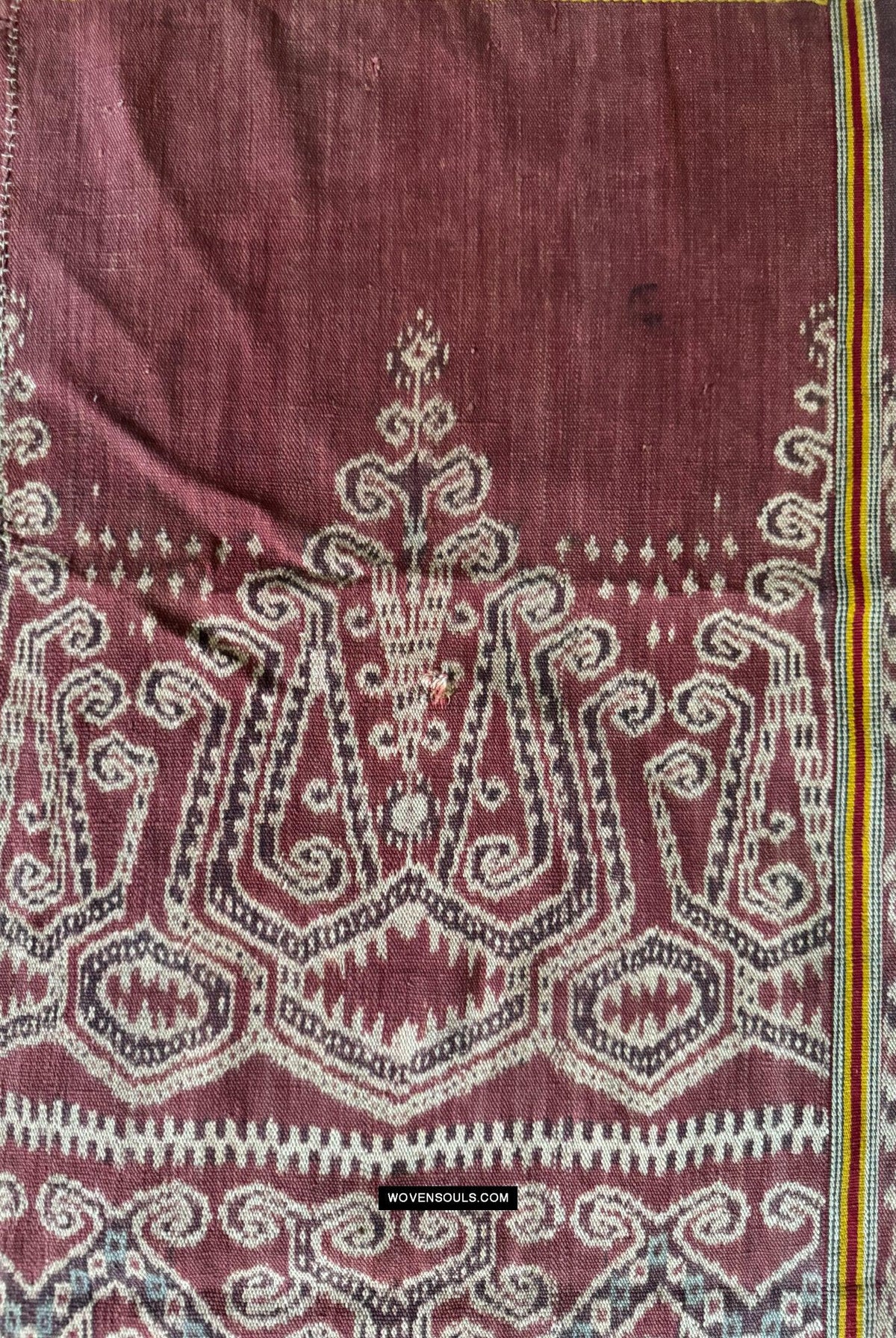1841 Antique Iban Ceremonial Ikat / Blue / Trophy Skulls