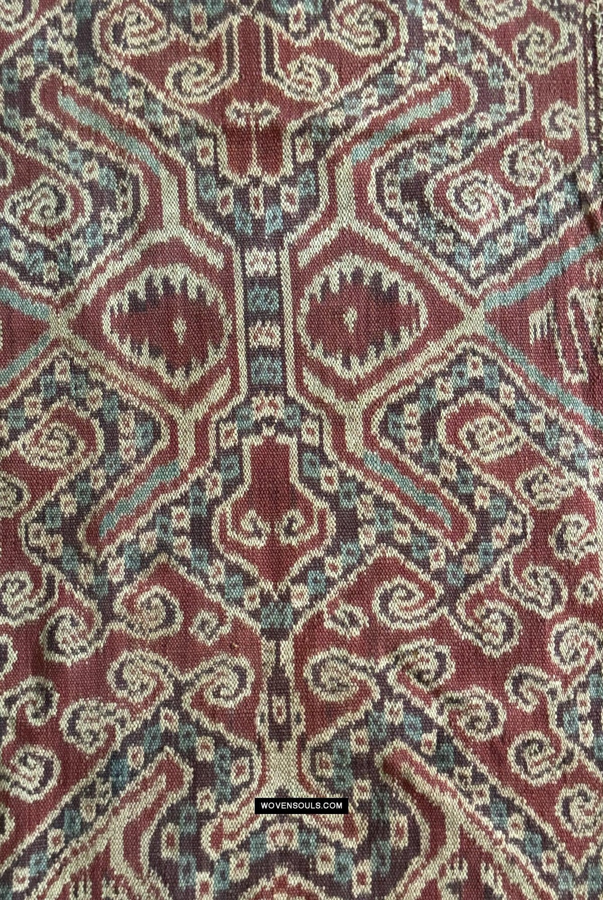 1841 Antique Iban Ceremonial Ikat / Blue / Trophy Skulls
