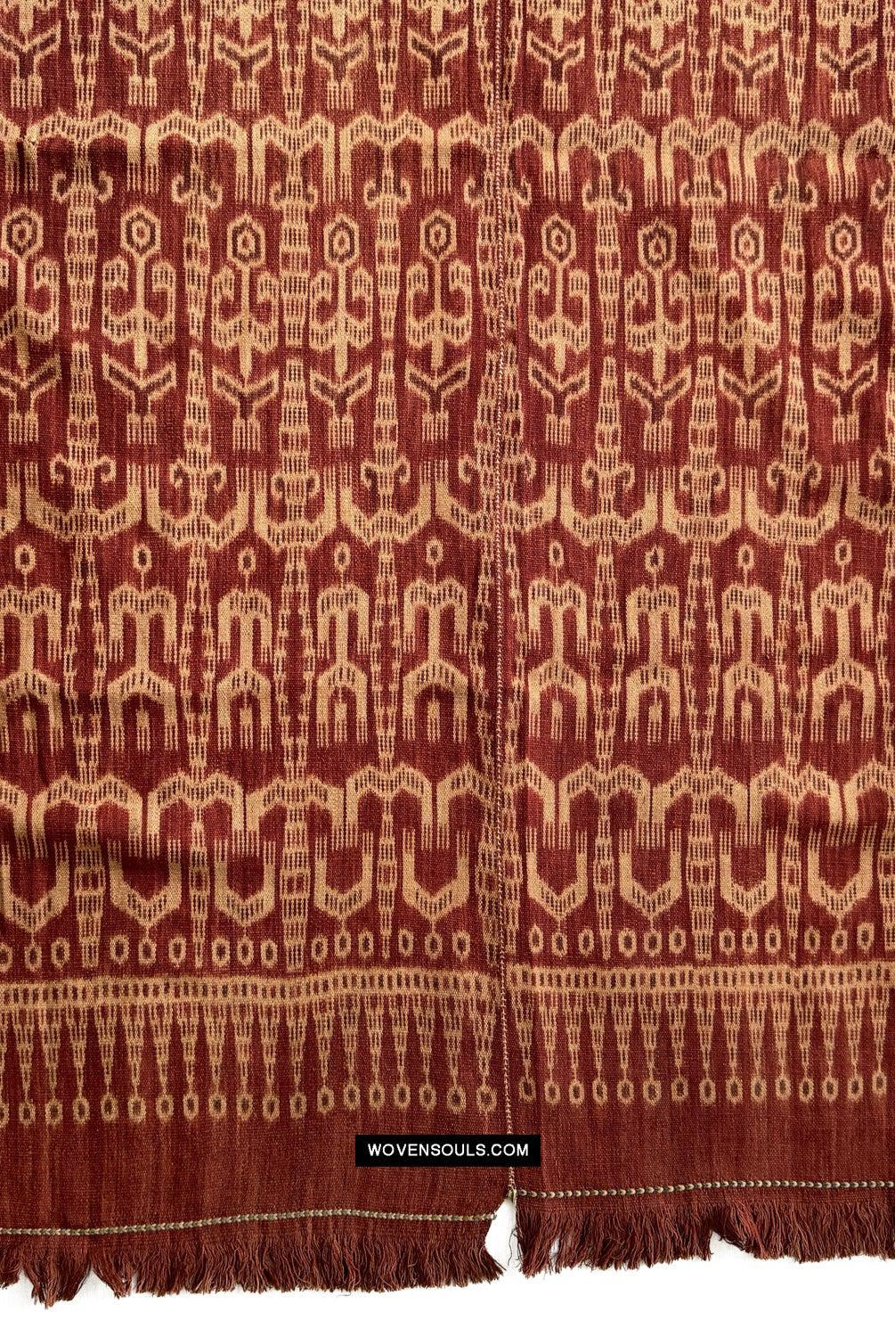 1842 Antique Iban Ceremonial Ikat - Anthropomorphic