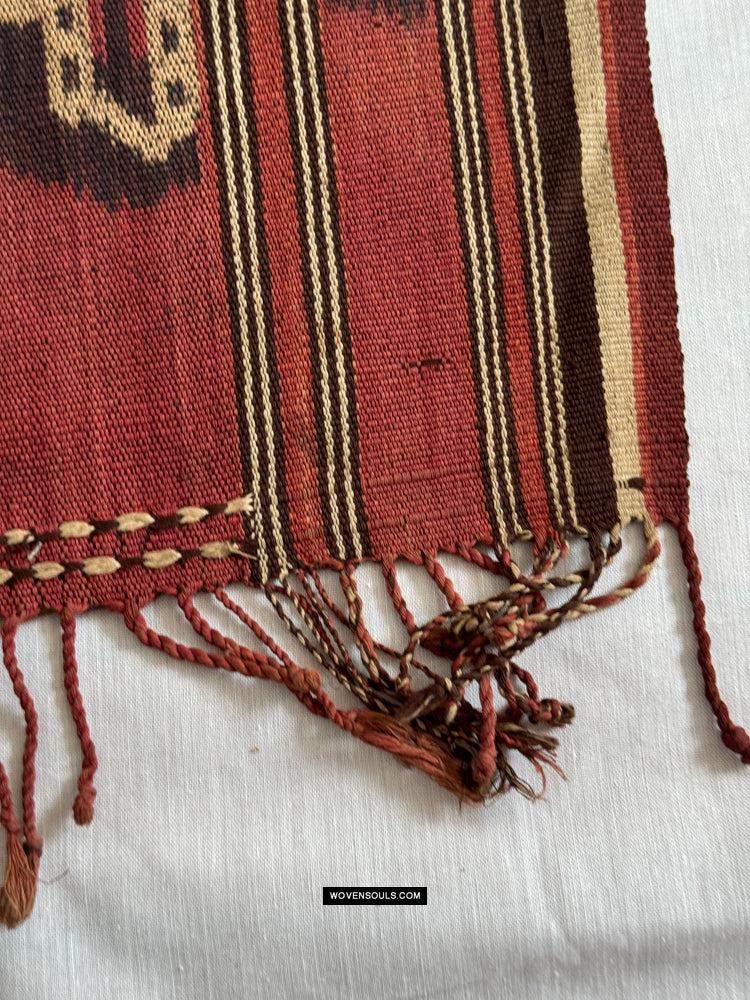1843 Antique Iban Ceremonial Ikat with Striking Anthropomorphic Figures