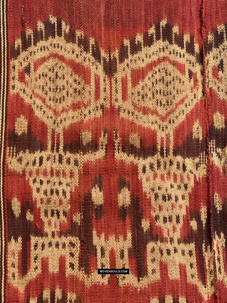 1843 Antique Iban Ceremonial Ikat with Striking Anthropomorphic Figures