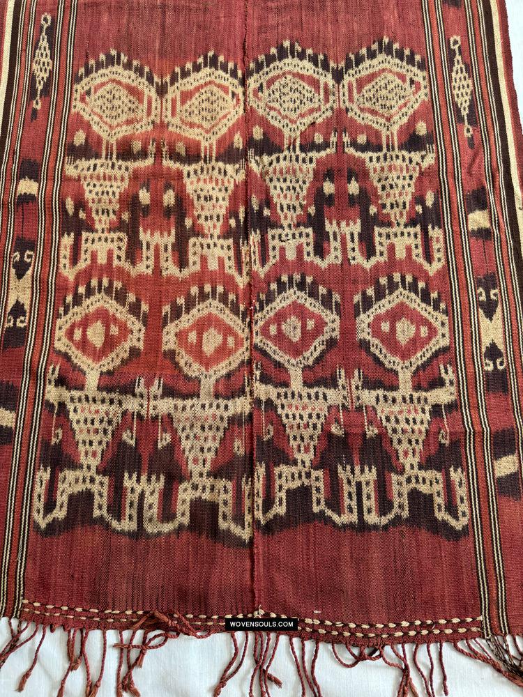 1843 Antique Iban Ceremonial Ikat with Striking Anthropomorphic Figures