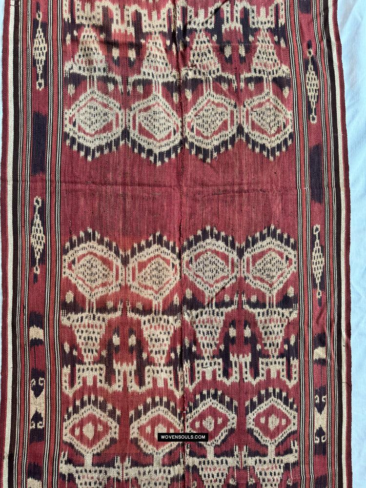 1843 Antique Iban Ceremonial Ikat with Striking Anthropomorphic Figures