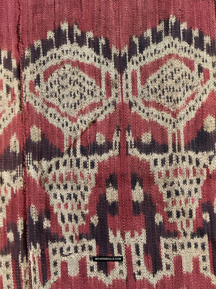 1843 Antique Iban Ceremonial Ikat with Striking Anthropomorphic Figures