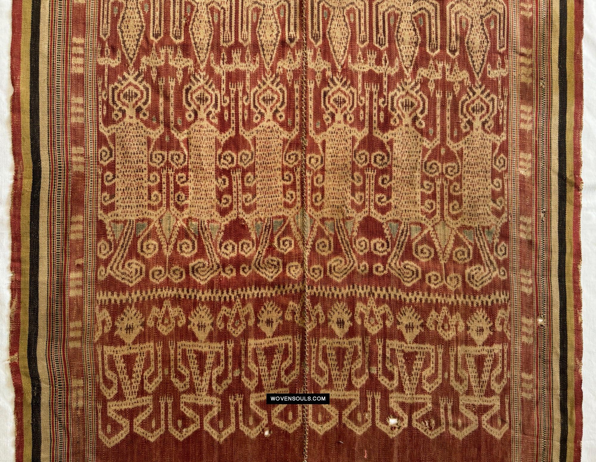 1844 Antique Iban Ceremonial Ikat - Spirit-Figures / Anthropomorhs / Engkaramba