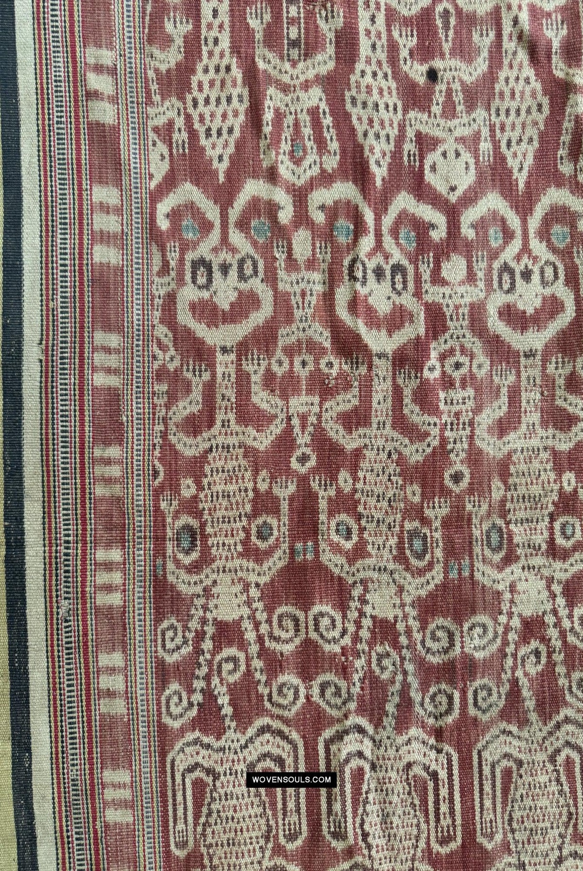 1844 Antique Iban Ceremonial Ikat - Spirit-Figures / Anthropomorhs / Engkaramba