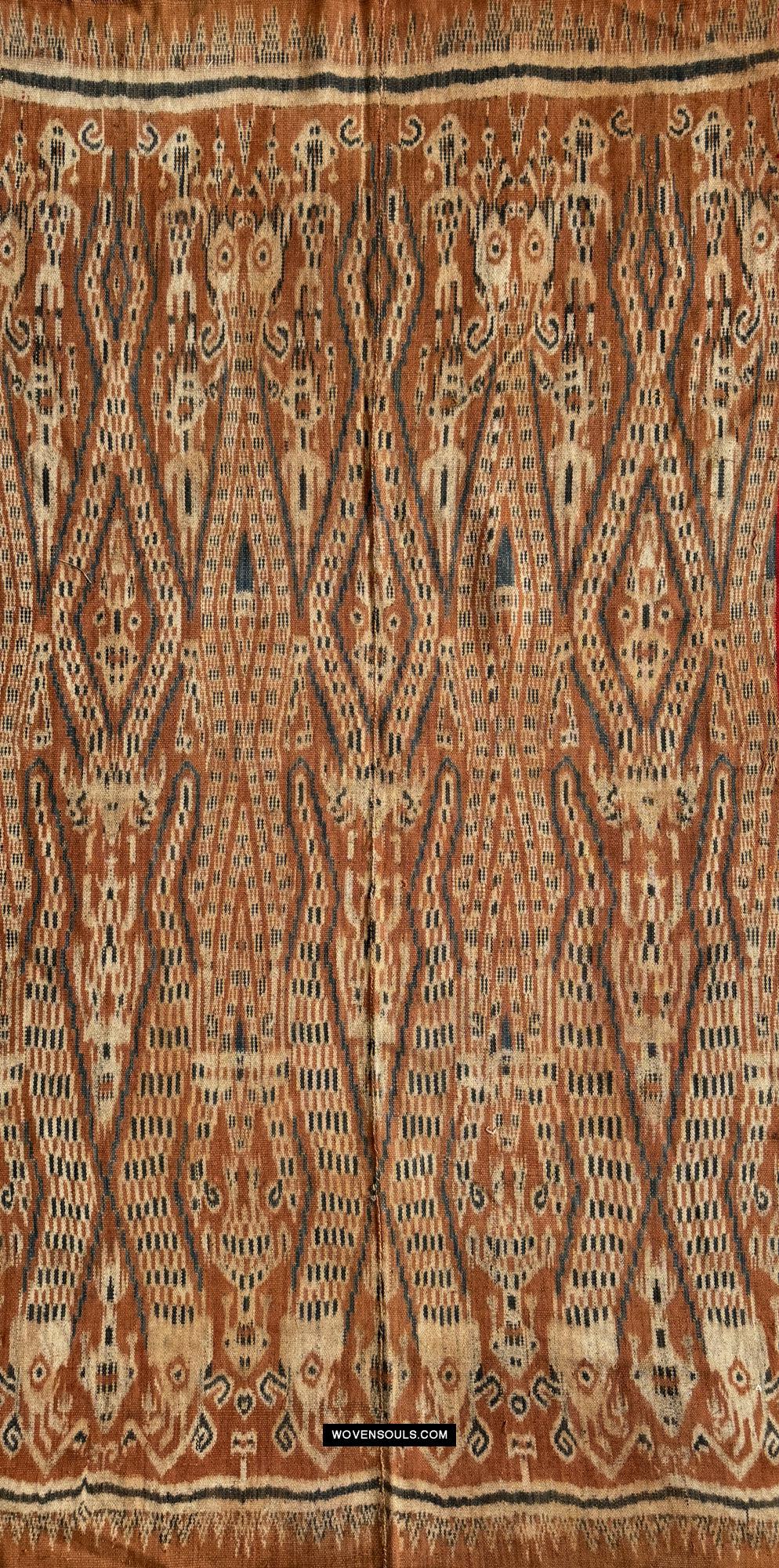 1846 Antique Iban Ceremonial Ikat - Serpent pattern