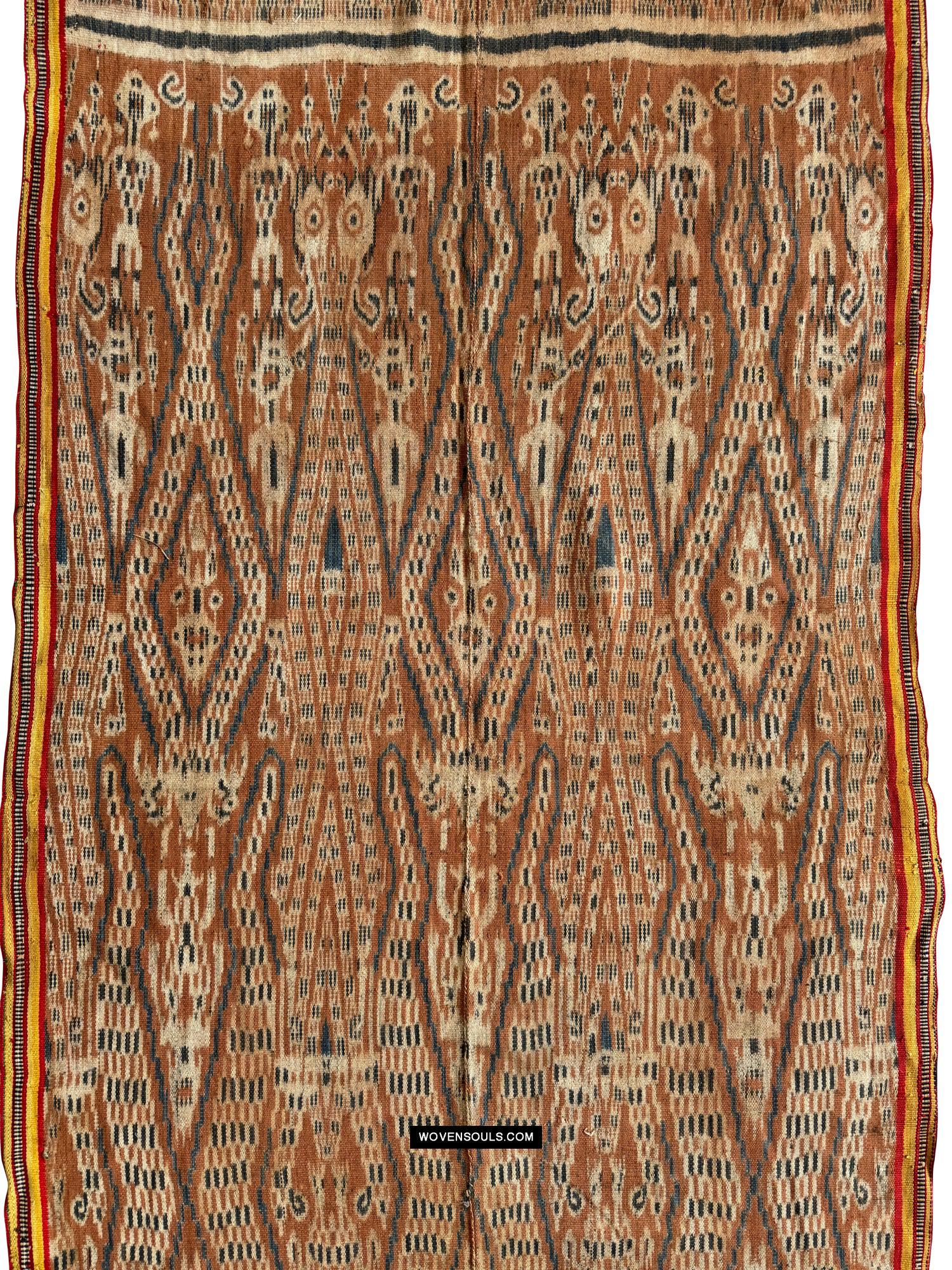 1846 Antique Iban Ceremonial Ikat - Serpent pattern
