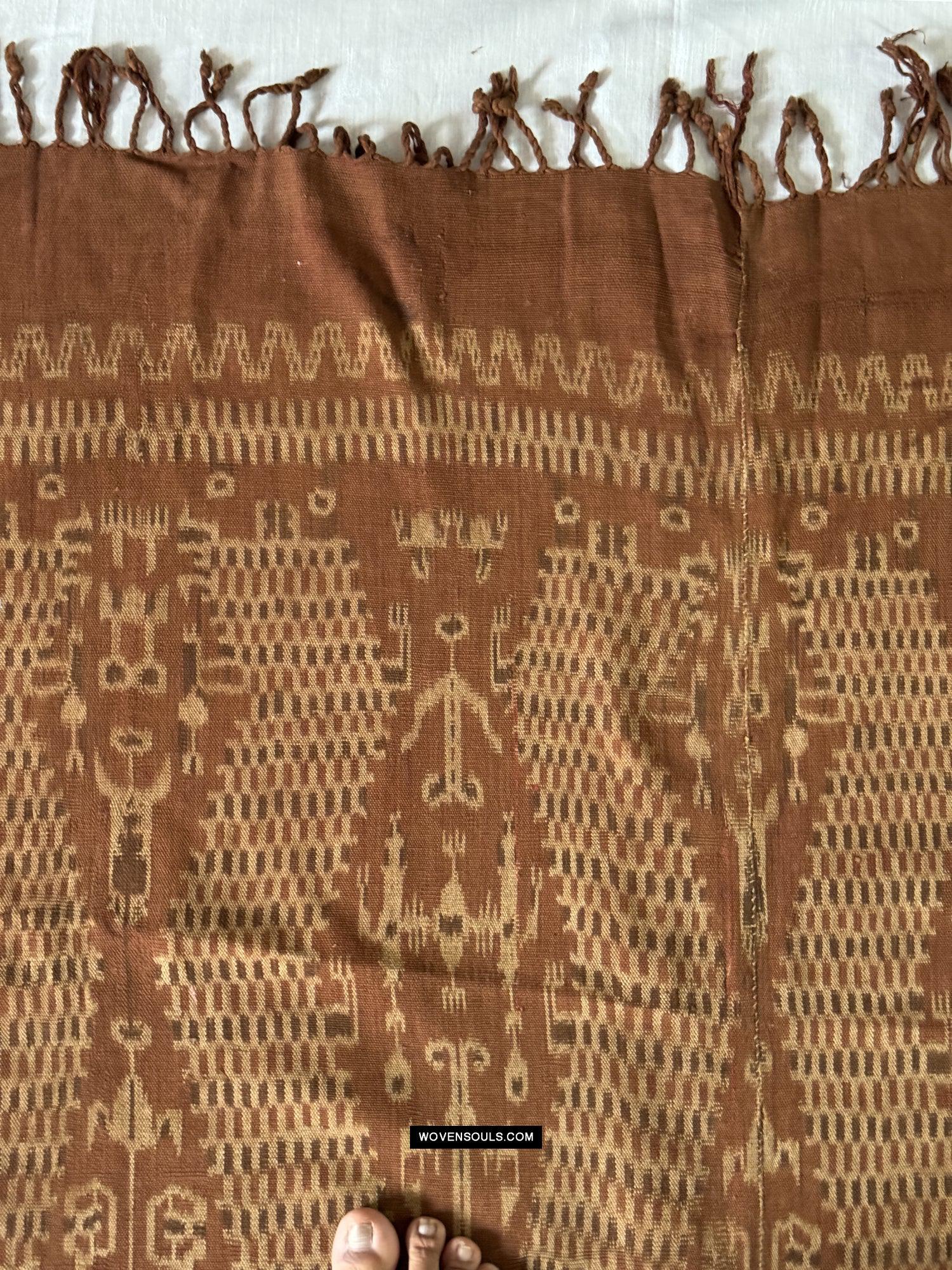 1847 Antique Iban Ceremonial Ikat - Serpent