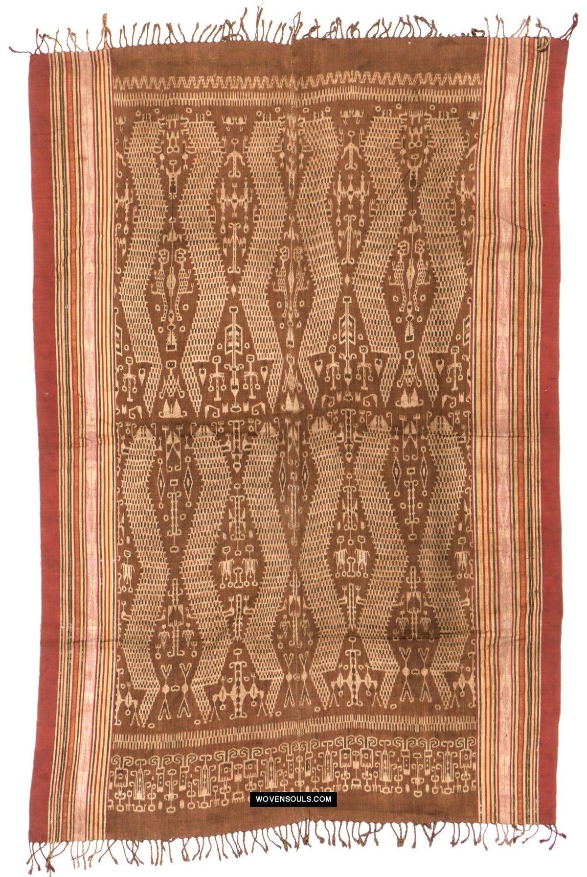 1847 Antique Iban Ceremonial Ikat - Serpent
